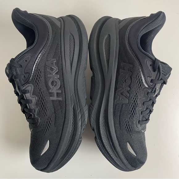 Hoka Bondi 9 Running Shoes Women’s Size 9.5D Wide Triple Black Sneakers - Picture 7 of 13